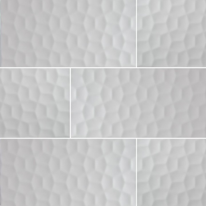 Adella Viso White 12X24 Satin 3D Matte Ceramic Tile 