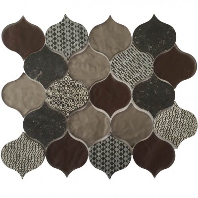 Sandhills Interlocking Pattern Recycled Glass Mosaic - Tilesbay.com