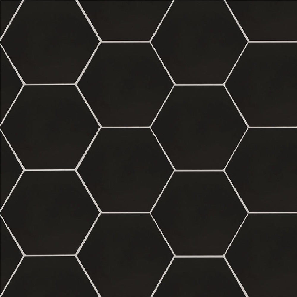 Hexley Graphite 9X10.5 Hexagon Matte Porcelain Mosaic Tile - Tilesbay.com