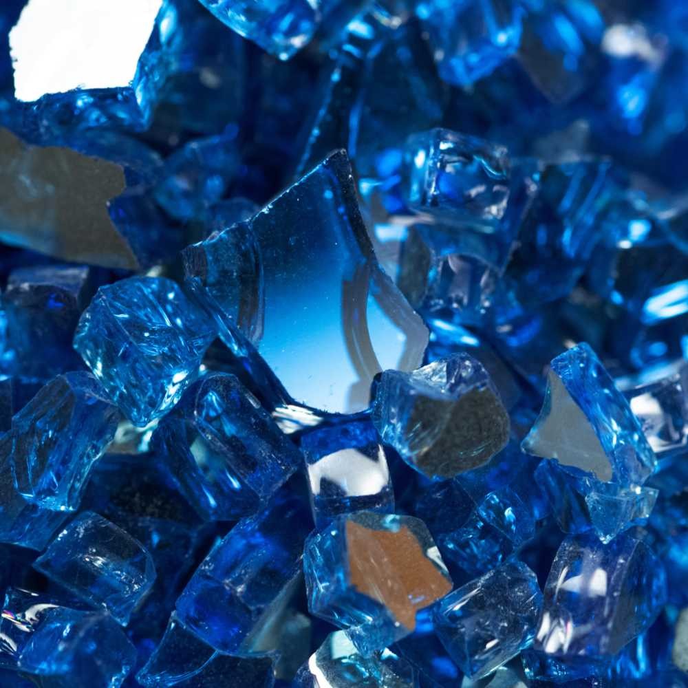 Sapphire Blue 0 64 Cm 20 Lbs Crystal Reflective Fireglass