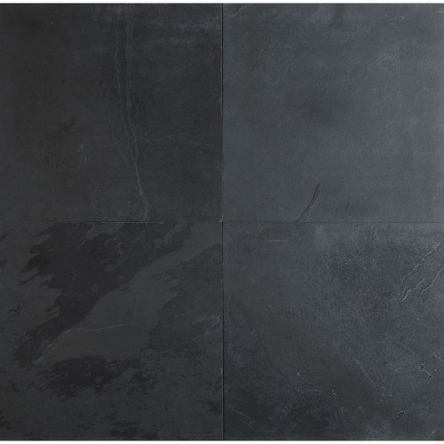 Montauk Gauged Black Slate Field Tile - SMONBLK1212G